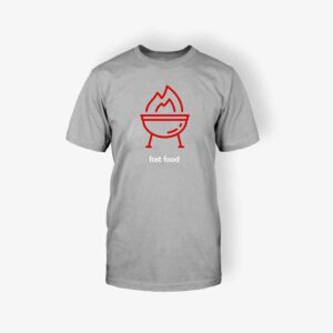 Fast Food fire t-shirt (grey)
